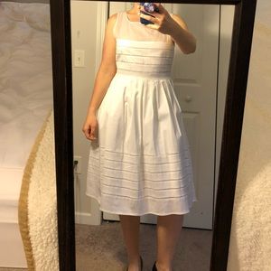White Calvin Klein a-line midi flare dress size 8